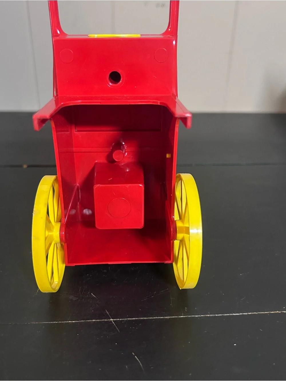 Red and Yellow Toy Food Cart - Hot Dogs, Ice Cream & Soda